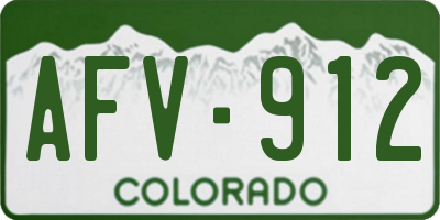 CO license plate AFV912