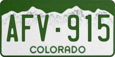 CO license plate AFV915