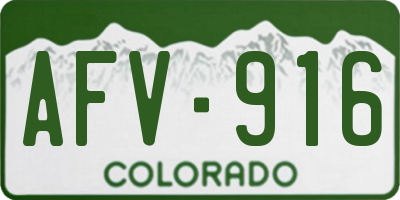 CO license plate AFV916