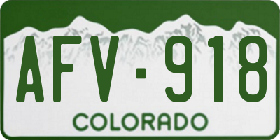 CO license plate AFV918