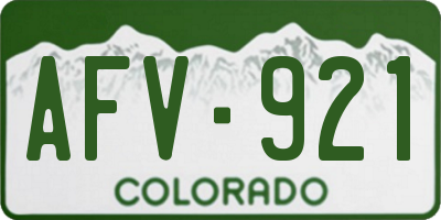 CO license plate AFV921