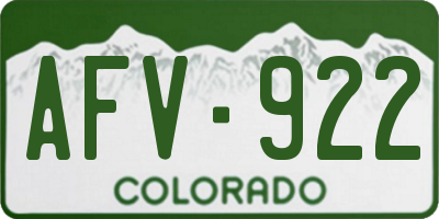 CO license plate AFV922