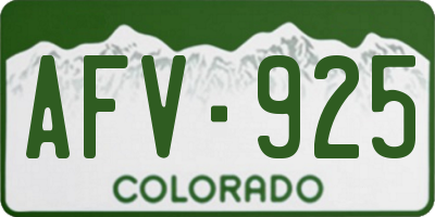 CO license plate AFV925