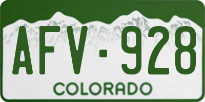 CO license plate AFV928