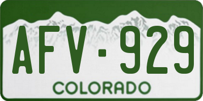 CO license plate AFV929