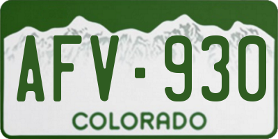 CO license plate AFV930