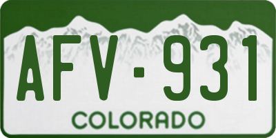 CO license plate AFV931