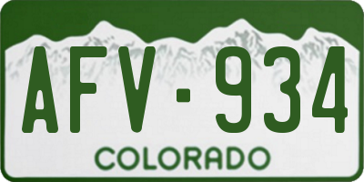 CO license plate AFV934
