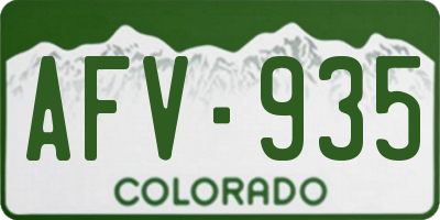 CO license plate AFV935