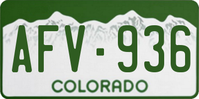 CO license plate AFV936