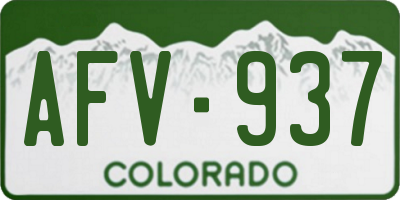 CO license plate AFV937