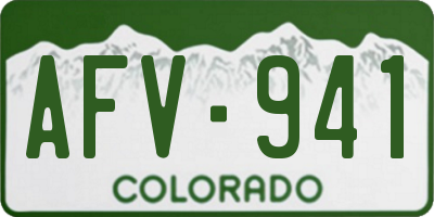 CO license plate AFV941