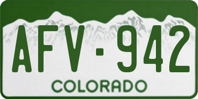 CO license plate AFV942