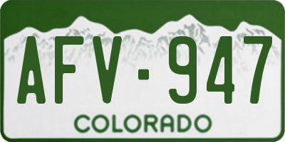CO license plate AFV947