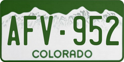 CO license plate AFV952