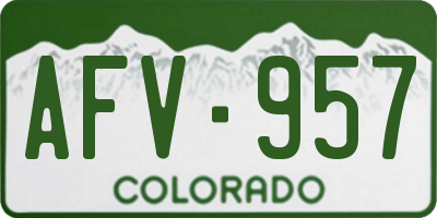 CO license plate AFV957