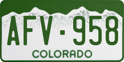 CO license plate AFV958