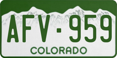 CO license plate AFV959