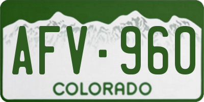 CO license plate AFV960