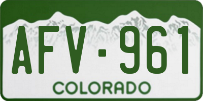 CO license plate AFV961