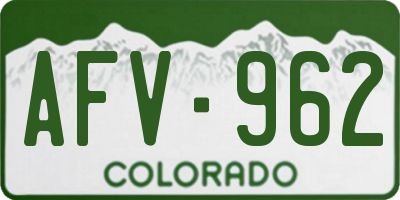 CO license plate AFV962