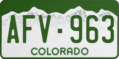 CO license plate AFV963