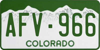 CO license plate AFV966