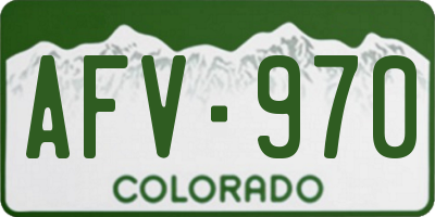 CO license plate AFV970