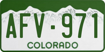CO license plate AFV971