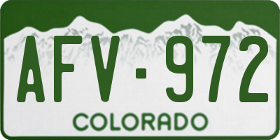 CO license plate AFV972
