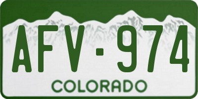 CO license plate AFV974