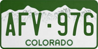 CO license plate AFV976