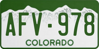 CO license plate AFV978