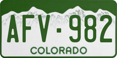 CO license plate AFV982