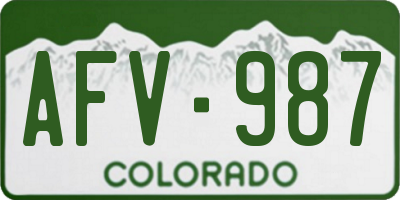 CO license plate AFV987