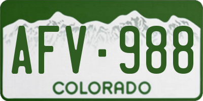 CO license plate AFV988
