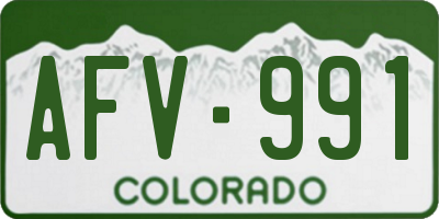 CO license plate AFV991