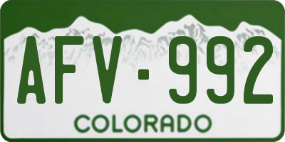 CO license plate AFV992