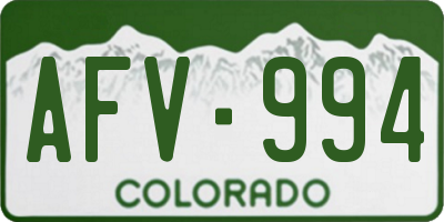 CO license plate AFV994