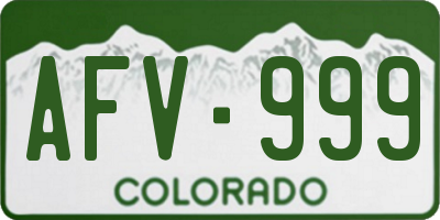 CO license plate AFV999