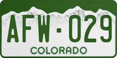 CO license plate AFW029