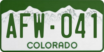 CO license plate AFW041