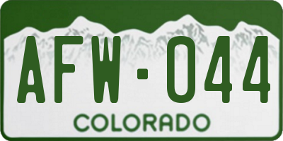 CO license plate AFW044