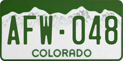 CO license plate AFW048