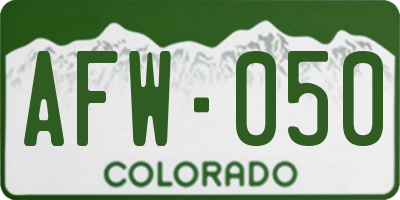 CO license plate AFW050