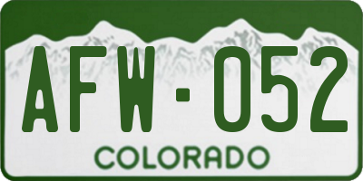 CO license plate AFW052