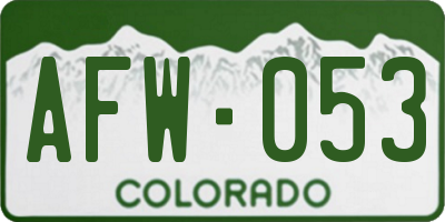 CO license plate AFW053