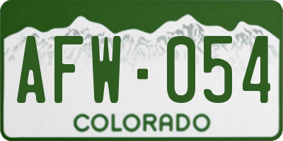 CO license plate AFW054