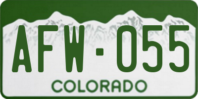 CO license plate AFW055