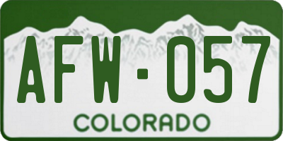 CO license plate AFW057